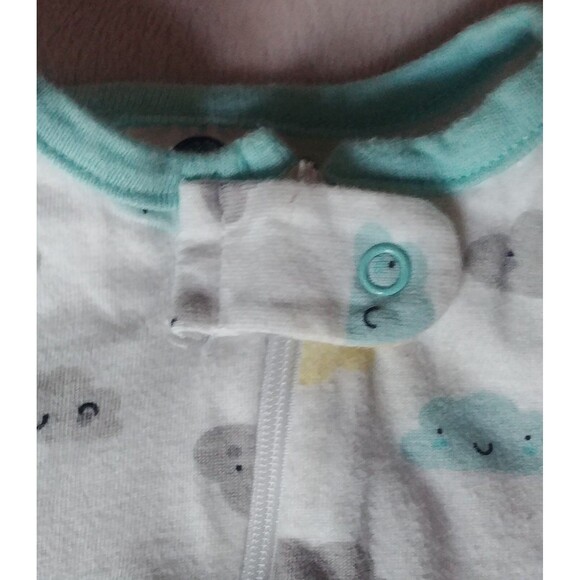 pajamas 0 TO 3 months Gerber baby sleeper with clouds infant sleepwear - Picture 2 of 3